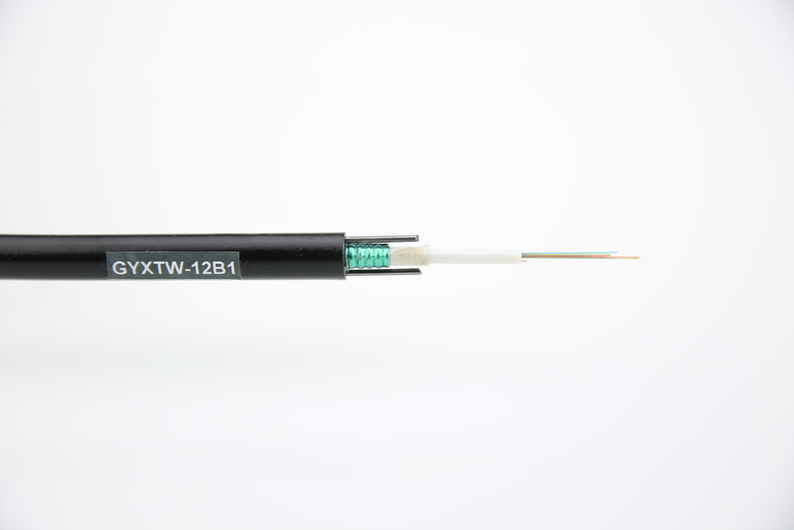 Kabel Serat Optik Luar GYXTW 12 Inti Uni-Tube Light Aerial Armored Single Mode