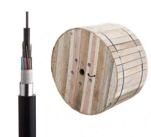 2-144f GYTA Aluminium Armored Outdoor Underground Optical Cable untuk Komunikasi