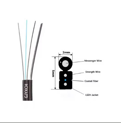 Self-Supporting FTTH Fiber Optic Drop Cable GJYXCH 1/2 Core Indoor Outdoor