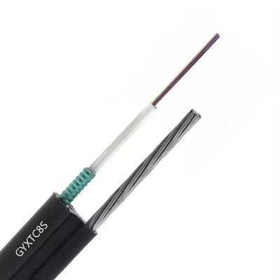 Kabel Serat Optik Udara 2 4 6 8 10 12 Inti Pita Baja Mandiri Gyxtc8s Kabel