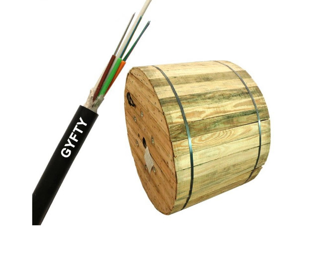 Single Mode Multi Core Stranded Loose Tube FRP GYFTY Kabel Serat Optik 2-36 Inti