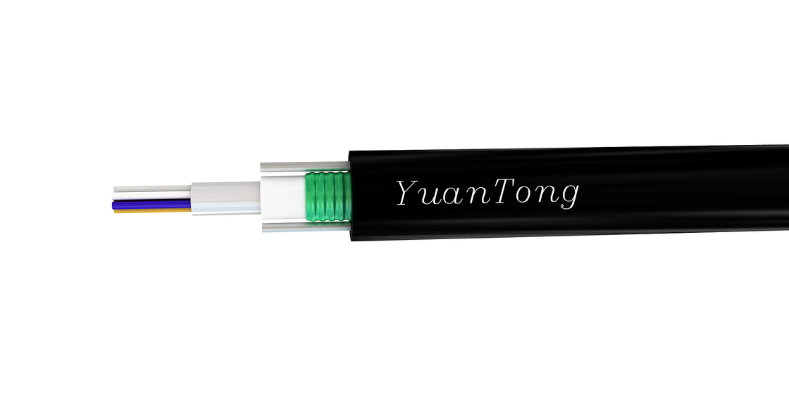 Outdoor Singlemode Self Supporting GYXTW Armored Fiber Optic Cable dengan Dua Steel Messenger