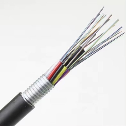 Outdoor Underground Cable GYTA 144 Core Fiber Optical Cable Loose Tube Stranded Armored