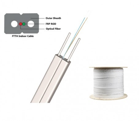 Kabel Drop FTTH Indoor Modal Tunggal 1-12 Inti untuk Koneksi Tanpa Sambungan