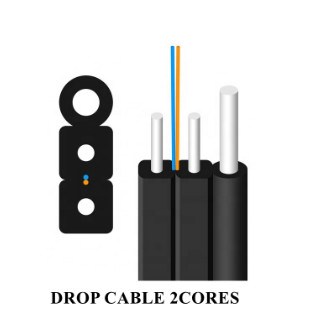 FTTH Optical Fiber 2 Core Outdoor FTTH Drop Cable G657A2 Fiber Optic Drop Cable