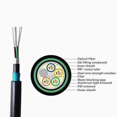 Direct Buried Fiber Optic Cable GYTA53 dengan PBT Loose Tube dan ≥50dB Return Loss untuk Superior Network Performance Core 2-144 Core