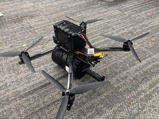 FPV Fiber Quadcopter Drone Dengan Kamera 15km 0.28mm Tekanan Tinggi 60-70N